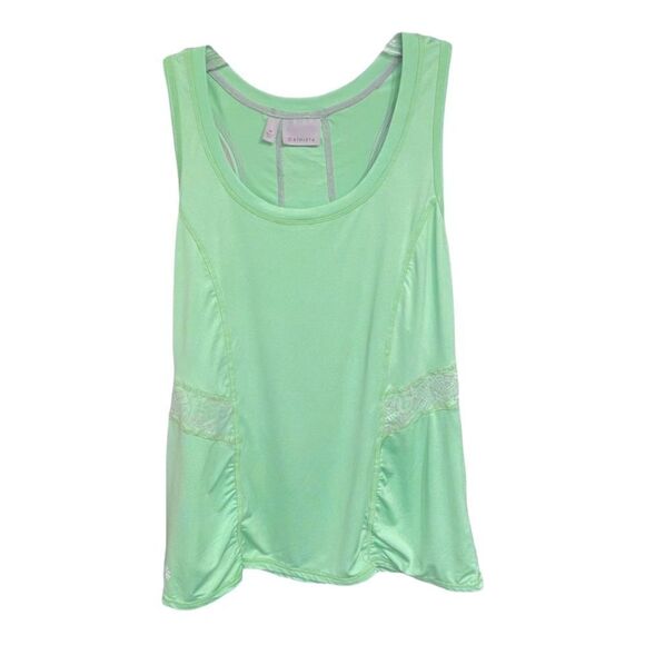 ATHLETA Northern Lights Reflective Racerback Tank Neon Lime Green Womens M - Picture 1 of 8